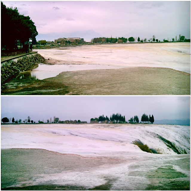 « Vue sur les terrasses et l’antique pool « + »