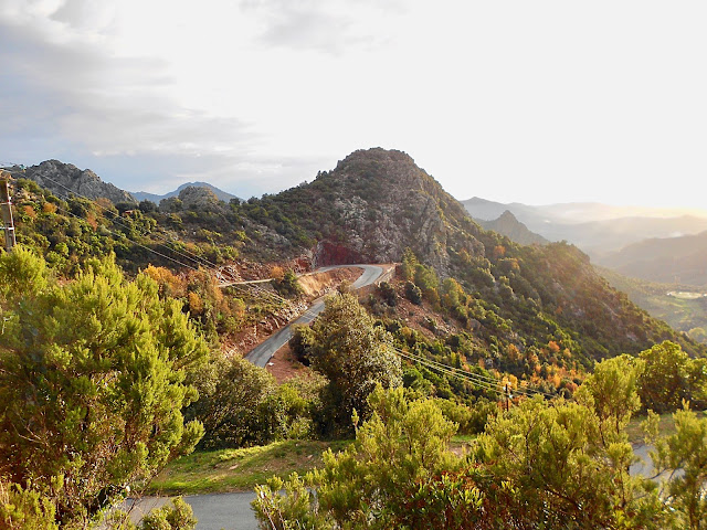 « Des routes sinueuses dans les montagnes en Corse du Sud »
